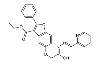 3-Benzofurancarboxylicacid,5-[2-oxo-2-[(2-pyridinylmethylene)hydrazino]ethoxy]-2-phenyl-,ethylester(9CI) structure