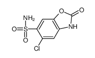 5-chloro-2,3-dihydro-2-oxobenzoxazole-6-sulphonamide structure