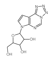 1-pyrrolo[3,2-e]tetrazolo[1,5-c]pyrimidin-7-yl-β-D-1-deoxy-ribofuranose Structure