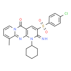 3-[(4-chlorophenyl)sulfonyl]-1-cyclohexyl-2-imino-10-methyl-1,2-dihydro-5H-dipyrido[1,2-a:2,3-d]pyrimidin-5-one Structure