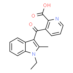 3-[(1-Ethyl-2-methyl-1H-indol-3-yl)carbonyl]-2-pyridinecarboxylic acid structure