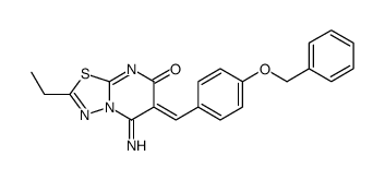 (6Z)-2-ethyl-5-imino-6-[(4-phenylmethoxyphenyl)methylidene]-[1,3,4]thiadiazolo[3,2-a]pyrimidin-7-one结构式