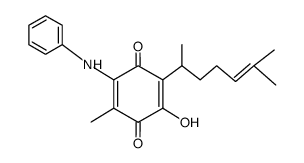 2-(1,5-dimethyl-4-hexenyl)-3-hydroxy-5-methyl-6-phenylamino-1,4-benzoquinone Structure