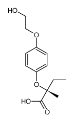 (2R)-2-[4-(2-hydroxyethoxy)phenoxy]-2-methylbutanoic acid结构式