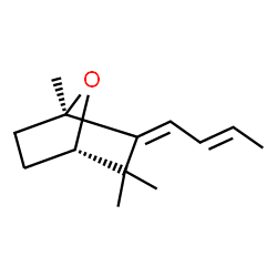 [1R,4S,(+)]-2-[(1E,2E)-2-Butene-1-ylidene]-1,3,3-trimethyl-7-oxabicyclo[2.2.1]heptane Structure