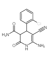 3-Pyridinecarboxamide,6-amino-4-(2-chlorophenyl)-5-cyano-1,2,3,4-tetrahydro-2-oxo-结构式