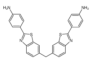4-[6-[[2-(4-aminophenyl)-1,3-benzothiazol-6-yl]methyl]-1,3-benzothiazol-2-yl]aniline Structure