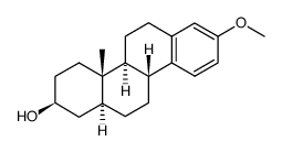 (-)-3β-Hydroxy-17-methoxy-D-homo-18-nor-5α-androsta-13,15,17-triene结构式