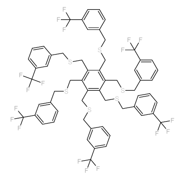 Benzene,1,2,3,4,5,6-hexakis[[[[3-(trifluoromethyl)phenyl]methyl]thio]methyl]- Structure