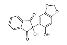 2-hydroxy-2-(6-hydroxy-1,3-benzodioxol-5-yl)indene-1,3-dione结构式