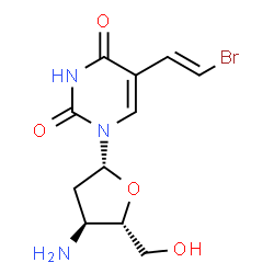 5-(2-bromovinyl)-3-amino-2',3'-dideoxyuridine structure