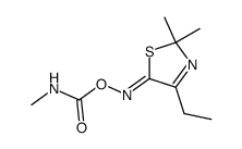 5-oxo-2,2-dimethyl-4-ethyl-3-thiazoline O-(methylcarbamoyl) oxime结构式