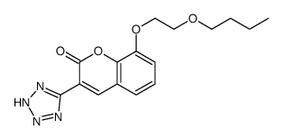 2H-1-Benzopyran-2-one, 8-(2-butoxyethoxy)-3-(1H-tetrazol-5-yl)- structure