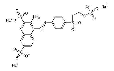 3-amino-4-[[4-[[2-(sulphooxy)ethyl]sulphonyl]phenyl]azo]naphthalene-2,7-disulphonic acid, sodium salt structure