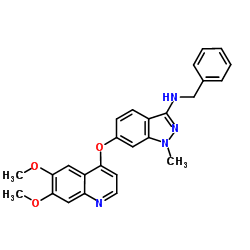 N-Benzyl-6-[(6,7-dimethoxy-4-quinolinyl)oxy]-1-methyl-1H-indazol-3-amine Structure