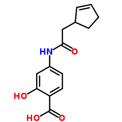 4-[(2-Cyclopenten-1-ylacetyl)amino]-2-hydroxybenzoic acid Structure