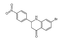 7-bromo-2-(4-nitrophenyl)-2,3-dihydro-1H-quinolin-4-one结构式