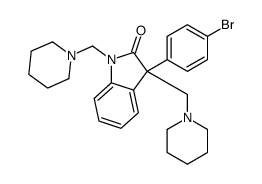 3-(4-bromophenyl)-1,3-bis(piperidin-1-ylmethyl)indol-2-one Structure