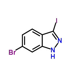6-溴-3-碘-1H-吲唑结构式