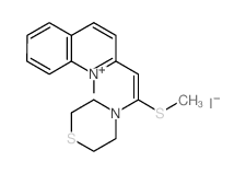 Quinolinium,1-methyl-2-[2-(methylthio)-2-(4-thiomorpholinyl)ethenyl]-, iodide (1:1)结构式