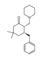 (2S,3R)-3-Benzyl-5,5-dimethyl-2-piperidin-1-ylmethyl-cyclohexanone结构式