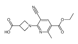 1-[3-cyano-5-(ethoxycarbonyl)-6-methylpyridine-2-yl]azetidine-3-carboxylic acid Structure