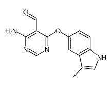 4-amino-6-[(3-methyl-1H-indol-5-yl)oxy]pyrimidine-5-carbaldehyde Structure