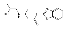 S-(1,3-benzothiazol-2-yl) 3-(2-hydroxypropylamino)butanethioate结构式