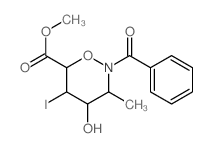 methyl 2-benzoyl-4-hydroxy-5-iodo-3-methyl-oxazinane-6-carboxylate structure