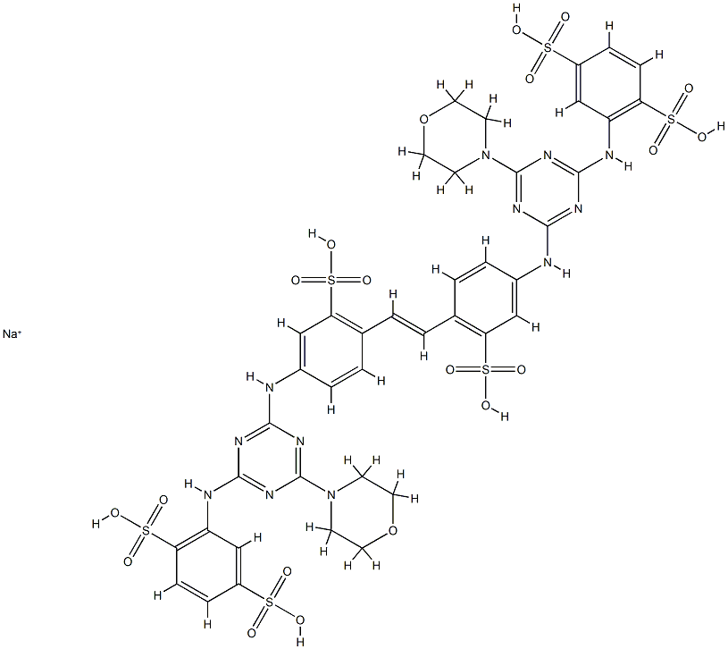 2,2'-[vinylenebis[(3-sulpho-p-phenylene)imino[6-morpholino-1,3,5-triazine-4,2-diyl]imino]]bis[benzene-1,4-disulphonic] acid, sodium salt Structure