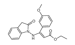 ethyl (E)-3-(3-methoxyphenyl)-3-((2-oxoindolin-1-yl)amino)acrylate Structure