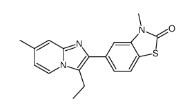 5-(3-Ethyl-7-methyl-imidazo[1,2-a]pyridin-2-yl)-3-methyl-3H-benzothiazol-2-one Structure