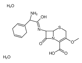 (6R,7R)-7-[[(2R)-2-amino-2-cyclohexa-1,4-dien-1-ylacetyl]amino]-3-methoxy-8-oxo-5-thia-1-azabicyclo[4.2.0]oct-2-ene-2-carboxylic acid,dihydrate结构式