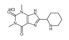 1,3-dimethyl-8-piperidin-2-yl-7H-purine-2,6-dione,hydrochloride Structure