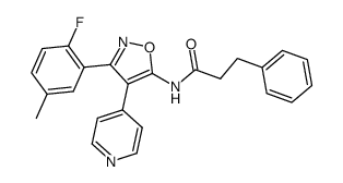 3-(2-Fluoro-5-methylphenyl)-5-(3-phenylpropionylamino)-4-(4-pyridyl)isoxazole Structure