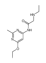 N-ethyl-glycin-(6-ethoxy-2-methyl-pyrimidin-4-ylamide)结构式