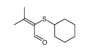 2-cyclohexylmercapto-3-methyl-crotonaldehyde Structure