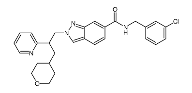 N-(3-Chlorobenzyl)-2-[2-pyridin-2-yl-3-(tetrahydro-2H-pyran-4-yl)propyl]-2H-indazole-6-carboxamide结构式