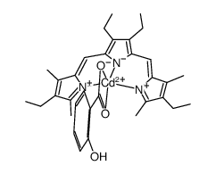 salicylato-(3,8,9,14-tetraethyl-2,4,13,15-tetramethyltripyrrinato)cadmium(II)结构式