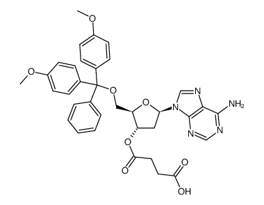 5'-O-(4,4'-dimethoxytrityl)-3'-O-succinyl-2'-deoxyadenosine Structure