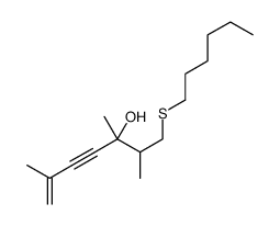 1-hexylsulfanyl-2,3,6-trimethylhept-6-en-4-yn-3-ol Structure