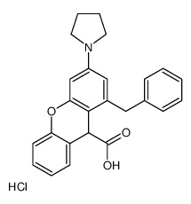 9H-Xanthene-9-carboxylic acid, 1-(phenylmethyl)-3-pyrrolidinyl ester,hydrochloride结构式