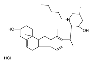 (2S,3R,5S)-2-[(1S)-1-[(3S,6aR,11aS,11bR)-3-hydroxy-10,11b-dimethyl-1,2,3,4,6,6a,11,11a-octahydrobenzo[a]fluoren-9-yl]ethyl]-5-methyl-1-pentylpiperidin-3-ol,hydrochloride Structure