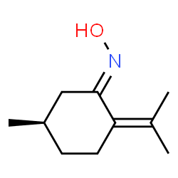 Cyclohexanone, 5-methyl-2-(1-methylethylidene)-, oxime, [R-(E)]- (9CI) Structure