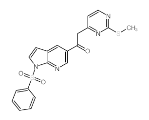 2-[2-(Methylthio)pyrimidin-4-yl]-1-[1-(phenylsulfonyl)-1H-pyrrolo[2,3-b]pyridin-5-yl]ethanone structure