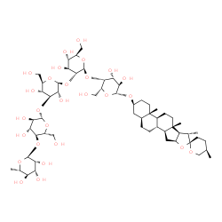 [(25R)-5α-Spirostan-3β-yl]4-O-[2-O-[3-O-[4-O-(α-L-rhamnopyranosyl)-β-D-glucopyranosyl]-β-D-glucopyranosyl]-β-D-glucopyranosyl]-β-D-galactopyranoside结构式