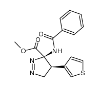 cis-3-benzamido-3-carbomethoxy-4-(3-thienyl)-Δ1-pyrazoline Structure
