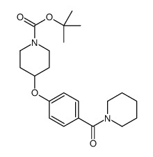 4-[4-(Piperidine-1-carbonyl)-phenoxy]-piperidine-1-carboxylic acid tert-butyl ester Structure