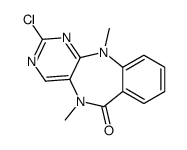 2-chloro-5,11-dimethyl-5H-benzo[e]pyrimido[5,4-b][1,4]diazepin-6(11H)-one结构式