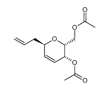 3-(4',6'-di-O-acetyl-2',3'-dideoxy-α-D-threo-hex-2'-enopyranosyl)-1-propene结构式